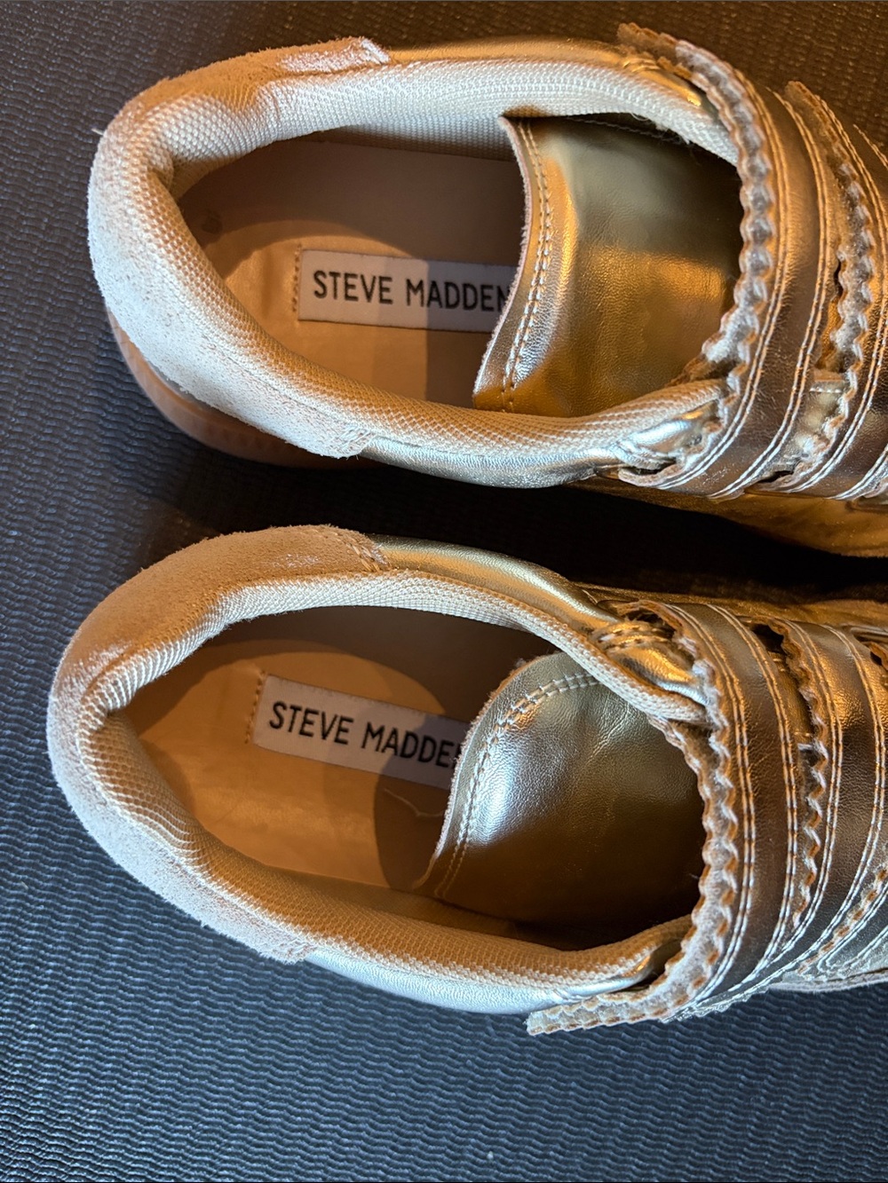 Steve Madden Metallic Gold Velcro Sneakers - Picture 5 of 9